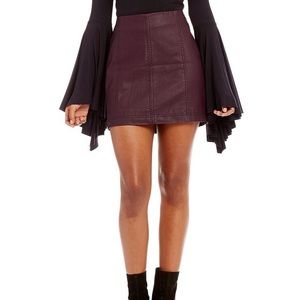 Free People Modern Femme Vegan Leather Mini Skirt